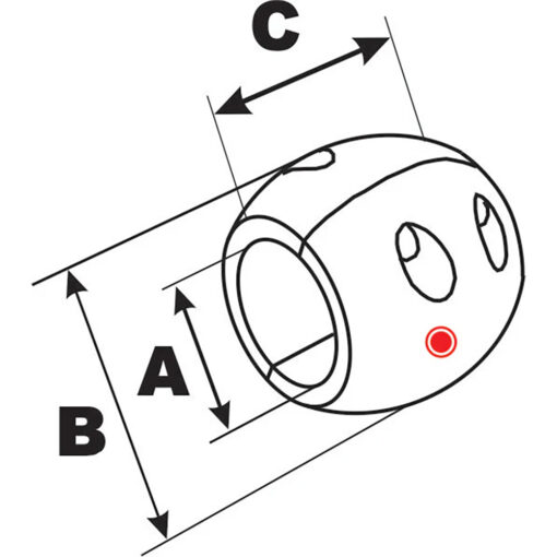 Performance Metals 2-1/4" Streamlined Shaft Anode - Aluminum - Image 2