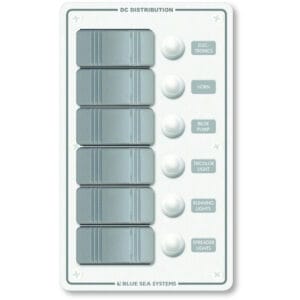 Blue Sea 8273 Water Resistant Panel - 6 Position - White - Vertical 7 20778XL