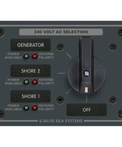 Blue Sea 8361 AC Rotary Switch Panel 65 Ampere 3 Positions + OFF, 3 Pole