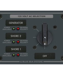 Blue Sea 8366 AC Rotary Switch Panel 30 Ampere 3 Positions + OFF, 2 Pole