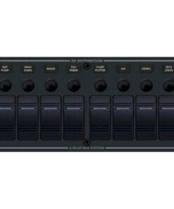 Blue Sea 8371 Water Resistant Panel - 8 Position - Black - Horizontal Mount