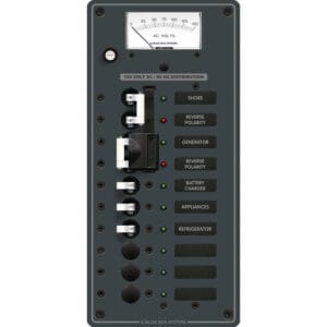 Blue Sea 8489 Breaker Panel - AC 2 Sources + 6 Positions - White 7 20868XL