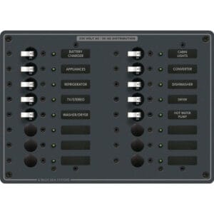 Blue Sea 8561 AC 16 Position 230v (European) Breaker Panel (White Switches) 7 20883XL