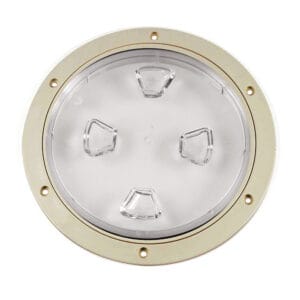 Beckson 8" Clear Center Screw-Out Deck Plate - Beige 6 46436XL