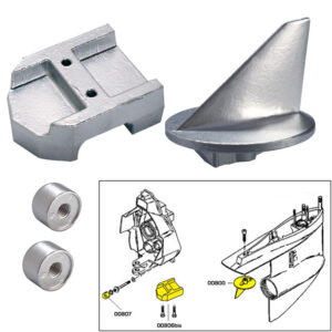 Tecnoseal Anode Kit w/Hardware - Mercury Alpha 1 Gen 1 - Aluminum 6 52024XL
