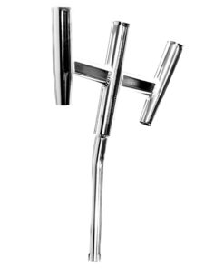 Tigress Triple Aluminum Kite Rod Holder - Bent Butt - Polished
