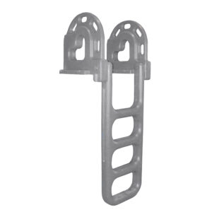 Dock Edge Flip-Up Polyethylene Roto Molded 4-Step Dock Ladder - Grey 6 64103XL