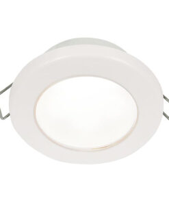 Hella Marine EuroLED 75 3" Round Spring Mount Down Light - White LED - White Plastic Rim - 12V