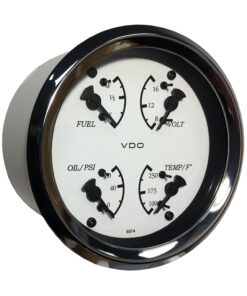 VDO Cockpit Marine 85mm (3-3/8") 4 in 1 Gauge - White Dial/Bezel