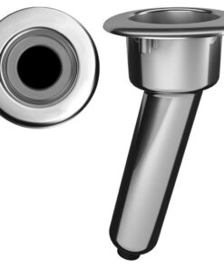 Mate Series Elite Screwless Stainless Steel 15° Rod & Cup Holder - Drain - Round Top
