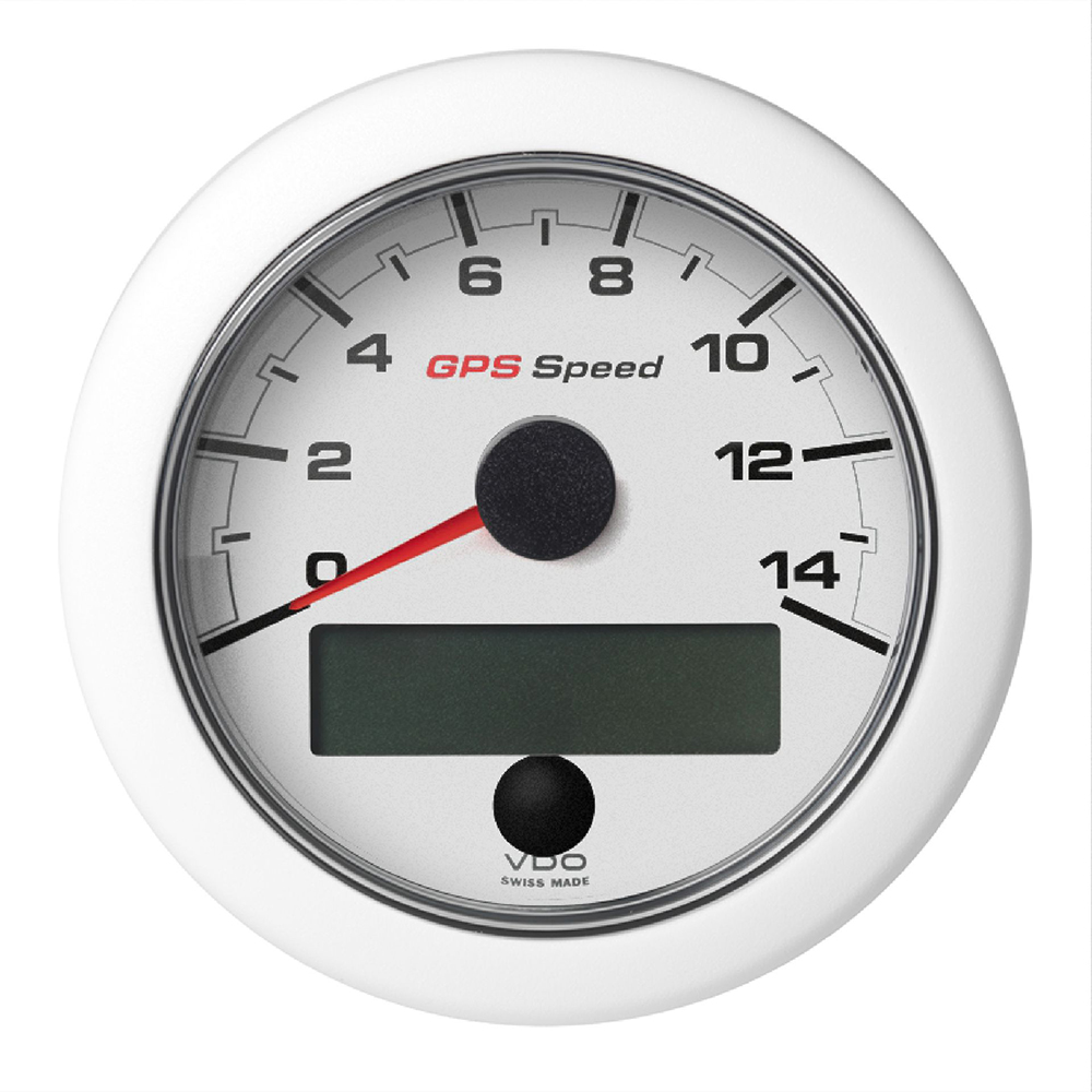 Veratron 3-3/8" (85mm) OceanLink® GPS Speedometer (0-14 KN/MPH/KMH) White Dial & Bezel 6 76247XL