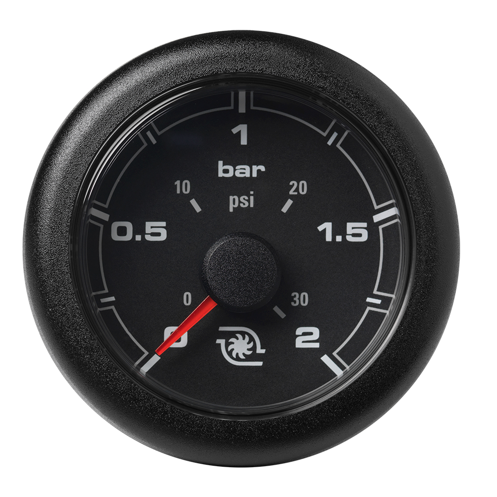 Veratron 52MM (2-1/16") OceanLink Boost Pressure Gauge - 2 Bar/30 PSI - Black Dial & Bezel 6 76263XL