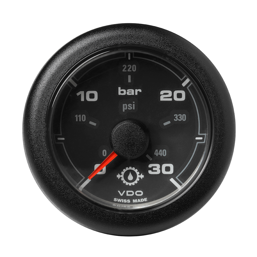 Veratron 52MM (2-1/16") OceanLink Transmission Oil Pressure Gauge - 30 Bar/440 PSI - Black Dial & Bezel 6 76322XL