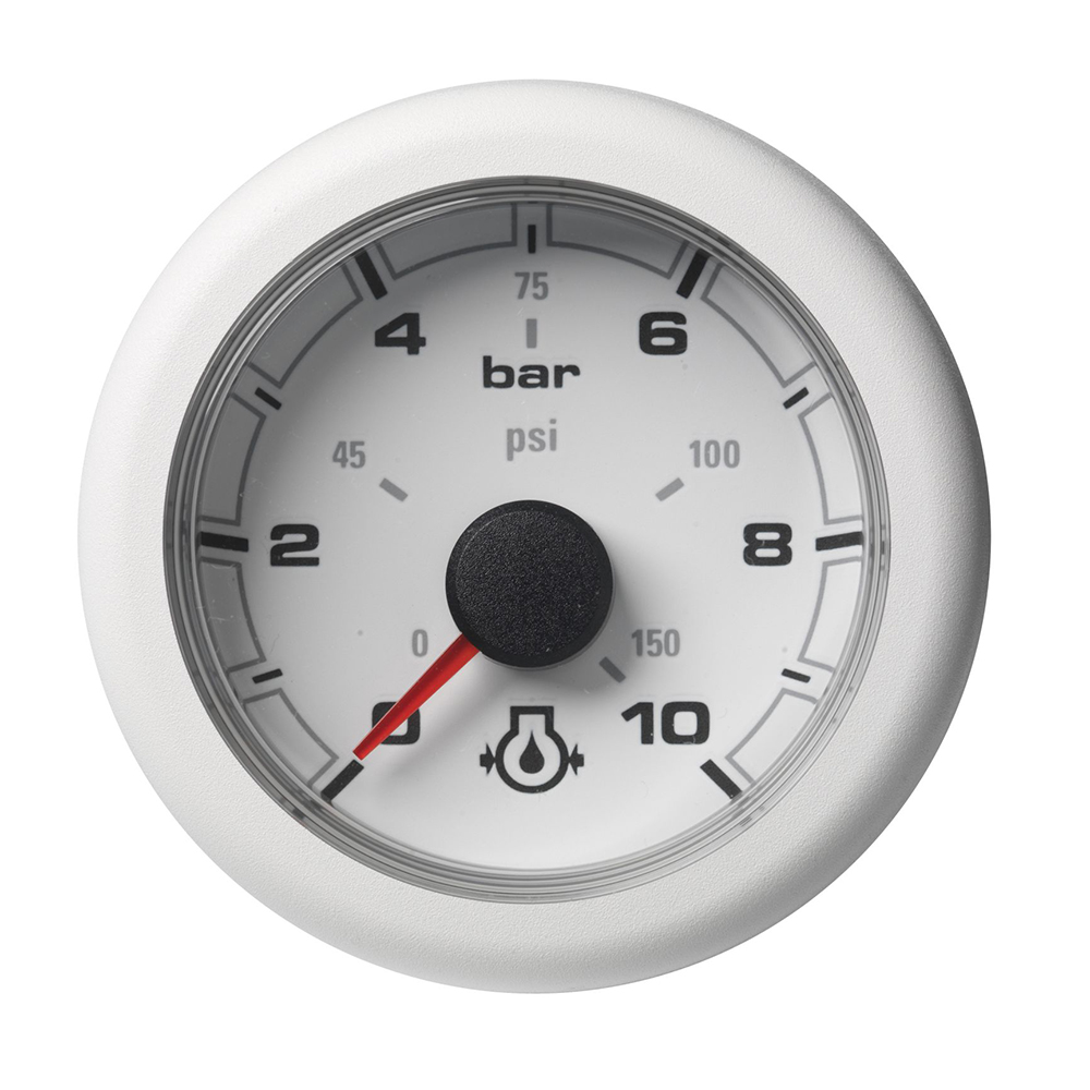 Veratron 52MM (2-1/16") OceanLink Engine Oil Pressure - 10 Bar/150 PSI - White Dial & Bezel 6 76328XL