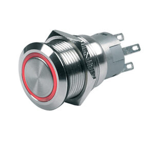 BEP Push-Button Switch 24V Momentary On/Off - Red LED 6 76376XL