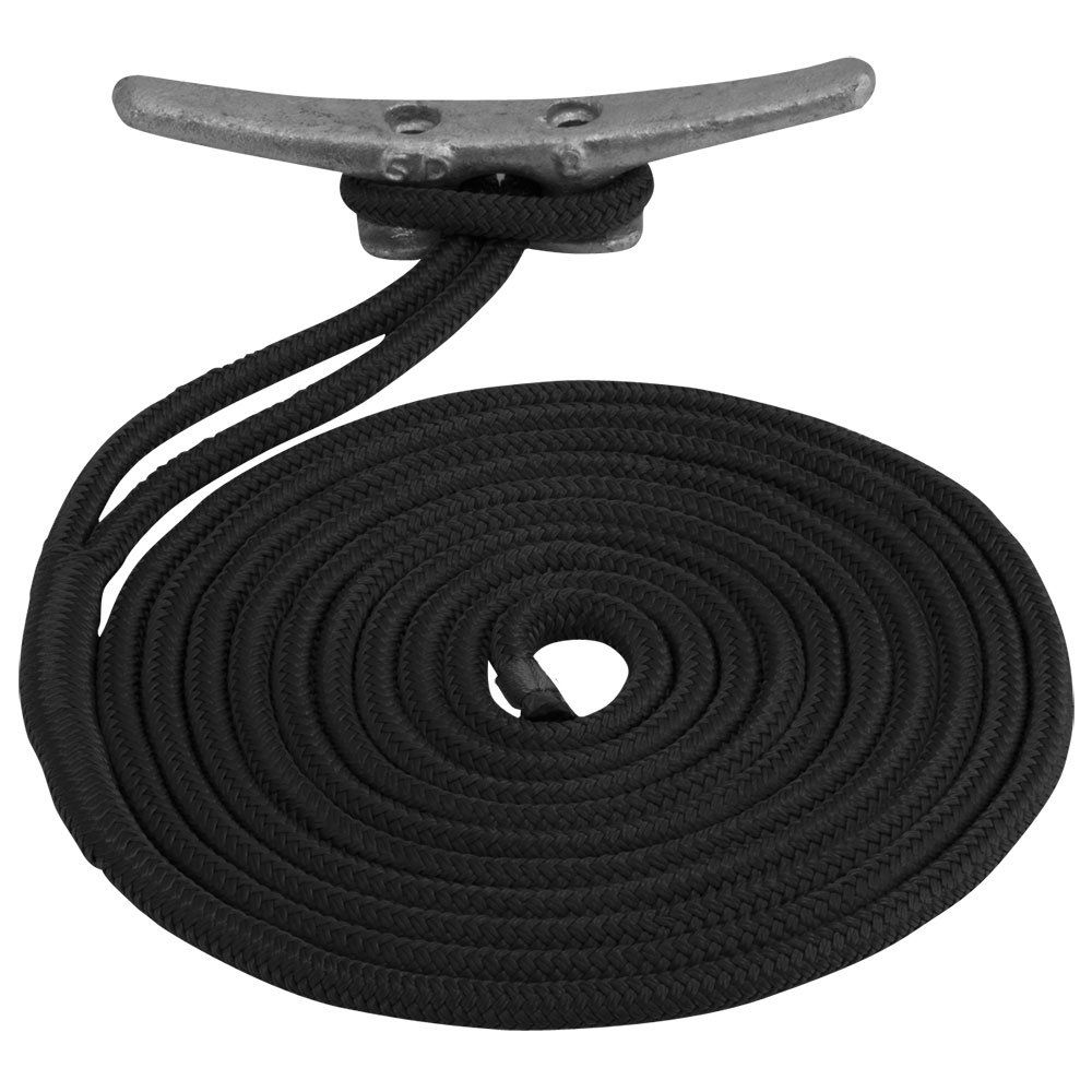 Sea-Dog Double Braided Nylon Dock Line - 3/4" x 35' - Black 7 77352XL