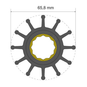 Albin Group Premium Impeller Kit 65.8 x 25 x 80mm - 12 Blade - Spline Insert 8 77980XL