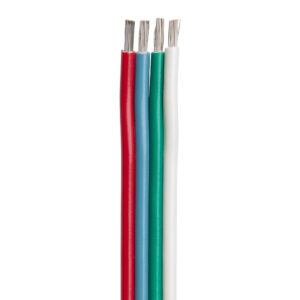 Ancor Flat Ribbon Bonded RGB Cable 18/4 AWG - Red, Light Blue, Green & White - 1000' 7 80182XL
