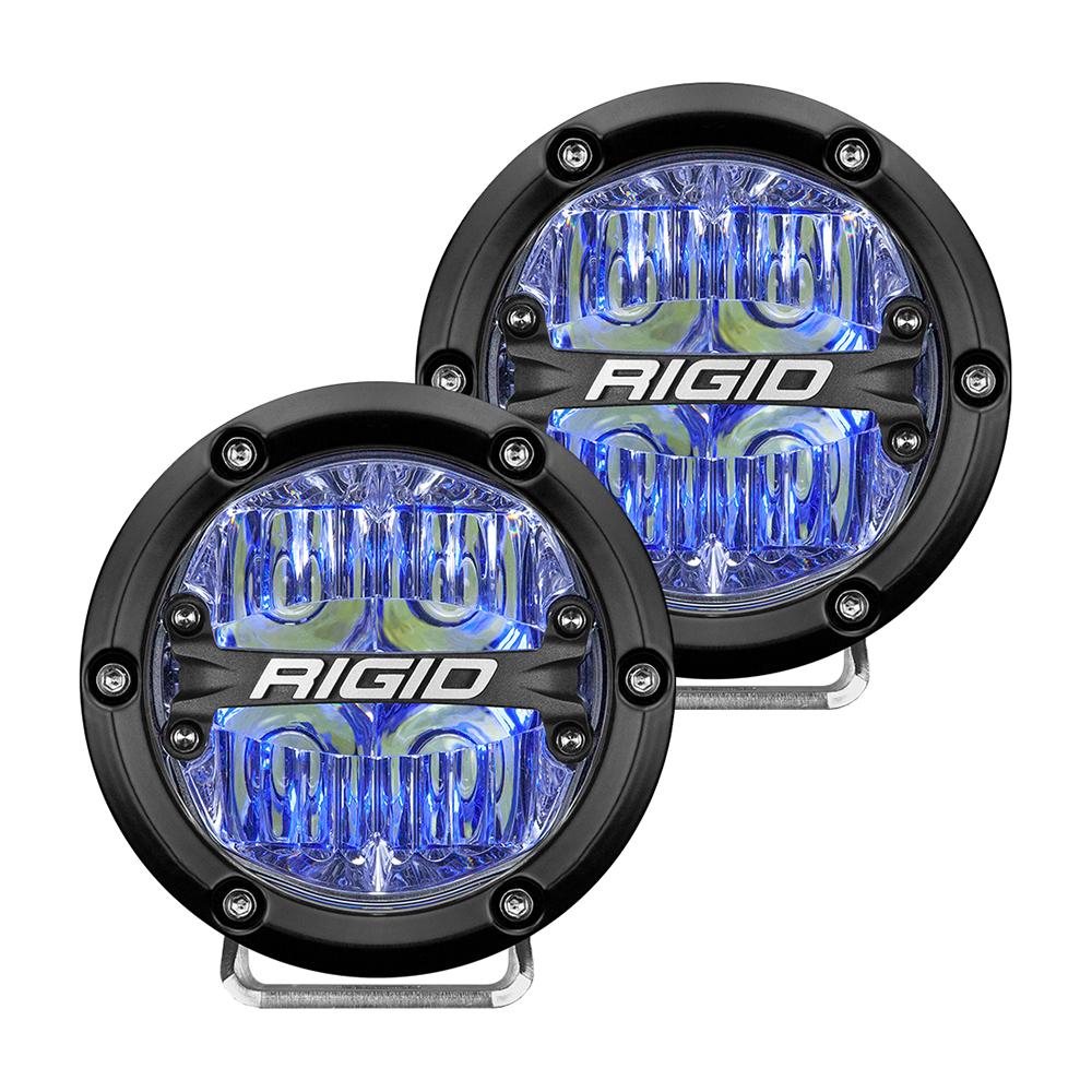 RIGID Industries 360-Series 4" LED Off-Road Fog Light Drive Beam w/Blue Backlight - Black Housing 6 80286XL