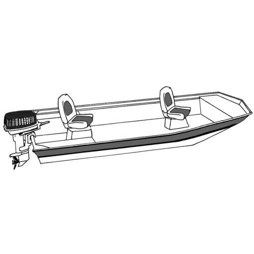 Carver Performance Poly-Guard Styled-to-Fit Boat Cover f/16.5' Open Jon Boats - Shadow Grass - Image 2