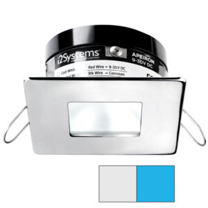 i2Systems Apeiron A503 3W Spring Mount Light - Square/Square - Cool White & Blue - Polished Chrome Finish 6 82160XL