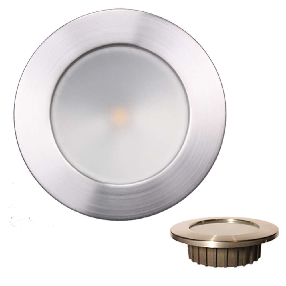 Lunasea Gen3 Warm White, RGBW Full Color 3.5” IP65 Recessed Light w/Brushed Stainless Steel Bezel - 12VDC 6 82911XL