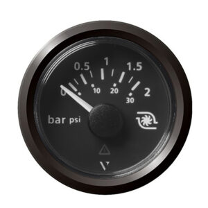 Veratron 52MM (2-1/16") ViewLine Boost Pressure Gauge 2 Bar/30 PSI - Black Dial & Triangular Bezel 6 83088XL