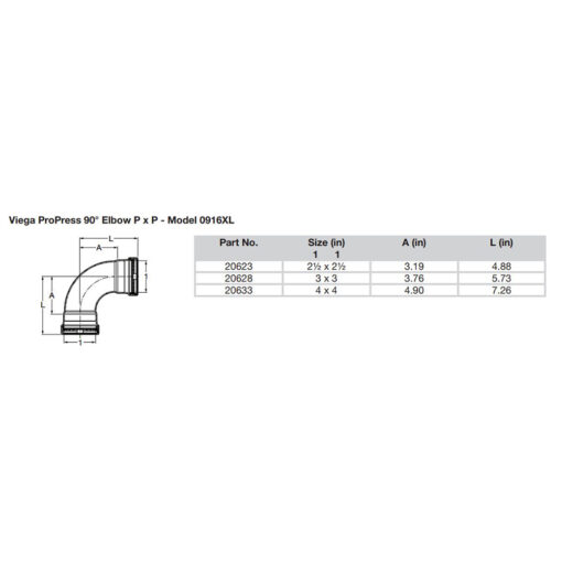 Viega ProPress 2-1/2" - 90° Copper Elbow - Double Press Connection - Smart Connect Technology - Image 2