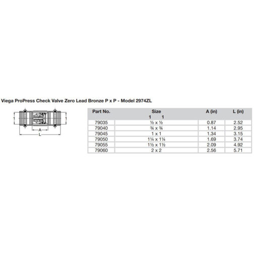Viega ProPress 2" Zero Lead Check Valve - Double Press Connection - Smart Connect Technology - Image 2