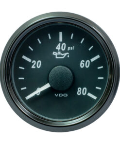 VDO SingleViu 52mm (2-1/16") Oil Pressure Gauge - 80 PSI - 240-33 Ohm
