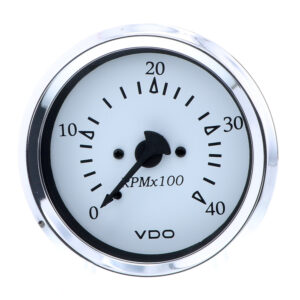 VDO Cockpit Marine 85MM (3-3/8") Diesel Tachometer - Alternator Input - White Dial/Chrome Bezel 7 87359XL