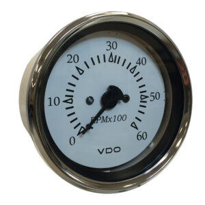 VDO Cockpit Marine 85MM (3-3/8") Sterndrive Tachometer - White Dial/Chrome Bezel 7 87360XL