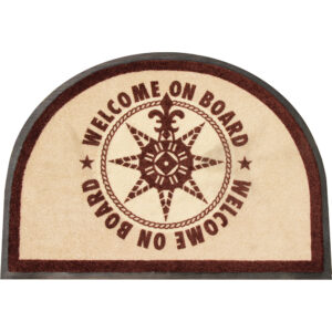 Marine Business Non-Slip WELCOME ON BOARD Half-Moon-Shaped Mat - Brown 6 89746XL