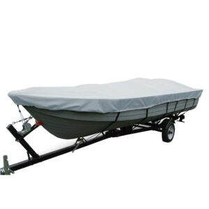 Carver Poly-Flex II Wide Series Styled-to-Fit Boat Cover f/12.5' V-Hull Fishing Boats Without Motor - Grey 6 90920XL