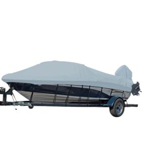 Carver Sun-DURA® Styled-to-Fit Boat Cover f/17.5' V-Hull Runabout Boats w/Windshield & Hand/Bow Rails - Grey 6 91101XL