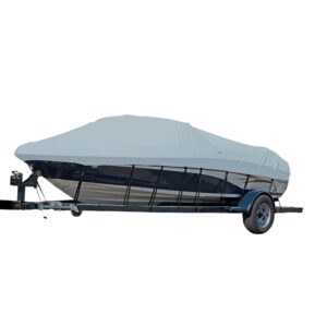 Carver Sun-DURA® Styled-to-Fit Boat Cover f/23.5' Sterndrive V-Hull Runabout Boats (Including Eurostyle) w/Windshield & Hand/Bow Rails - Grey 6 91115XL