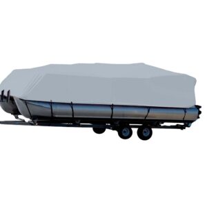 Carver Sun-DURA® Styled-to-Fit Boat Cover f/26.5' Pontoons w/Bimini Top & Partial Rails - Grey 6 91143XL
