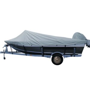 Poly-Flex II Styled-to-Fit Boat Cover f/15.5' Aluminum Boats w/High Forward Mounted Windshield - Grey 6 91163XL