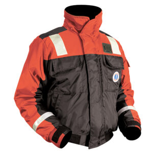 Mustang Classic Flotation Bomber Jacket w/Reflective Tape - Orange/Black - Small 7 93324XL