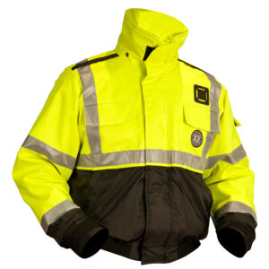 Mustang ANSI High Vis Flotation Bomber Jacket - Fluorescent Yellow/Green/Black - Medium 7 93331XL