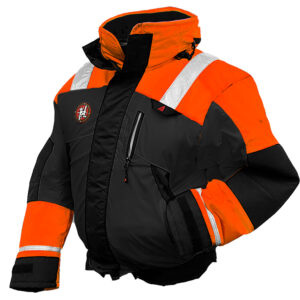 First Watch AB-1100 Flotation Bomber Jacket - Hi-Vis Orange/Black - XL 8 94501XL