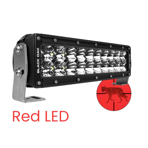 Black Oak 10" Red LED Predator Hunting Light Bar - Combo Optics - Black Housing - Pro Series 3.0 - Image 2