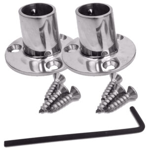 NavPod Feet Pair Kit – Stainless Steel Feet for 1″ Diameter Tubing (Circular Base) 6 95924XL