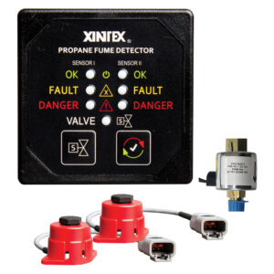 Fireboy-Xintex Propane Fume Detector, 2 Channel, 2 Sensors, Solenoid Valve & Control & 20' Cable - 24V DC 6 97868XL