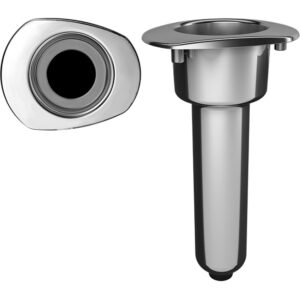 Mate Series Elite Screwless Stainless Steel 0° Rod & Cup Holder - Drain - Oval Top 6 72519XL