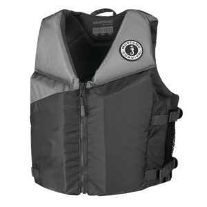 Mustang Young Adult REV Foam Vest - Grey/Light Grey/Fluorescent Yellow - Universal 6 107271XL