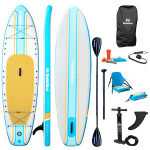 Solstice Watersports 10'6" Rambler Inflatable Stand-Up Paddleboard/Kayak 2-In-1 Kit w/Seat & Convertible Paddle - Orange 4 104915XL
