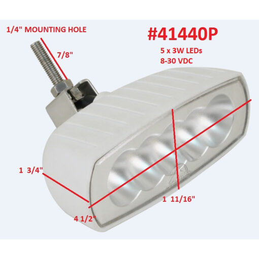 Scandvik Bracket Mount LED Spreader Light - White - Image 2