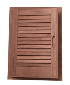 Whitecap Teak Louvered Door & Frame - Left Hand - 15" x 20"