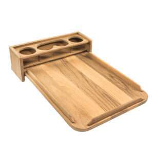 Whitecap Teak Drinkholder w/Removable Cockpit Table Top - Holds 4 Glasses 6 50687XL